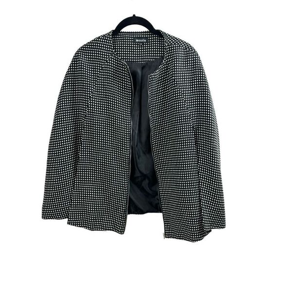 Massie Polka Dot Zip Up Lined Poncho Cloak Cape Size Medium - Picture 10 of 12